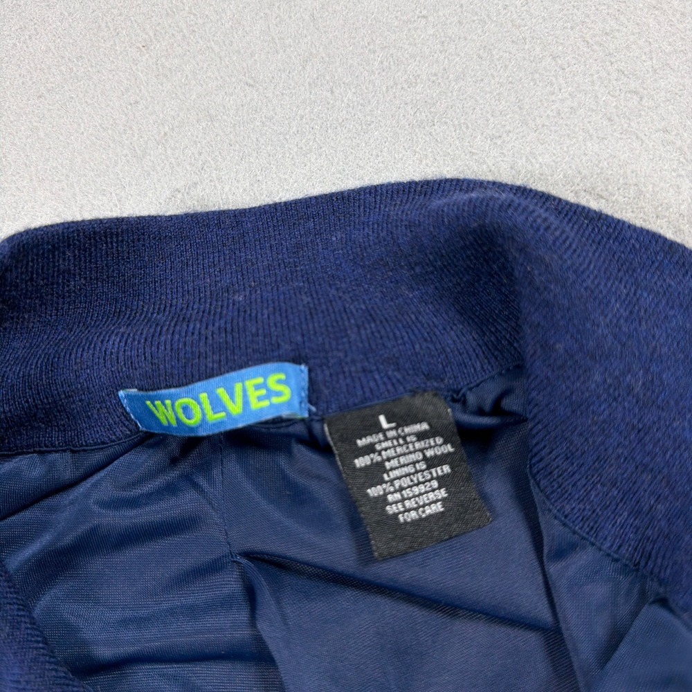Minnesota Timberwolves Quarter Zip Men Large Merino Wool Navy Blue Lexus Luxury - Picture 5 of 7